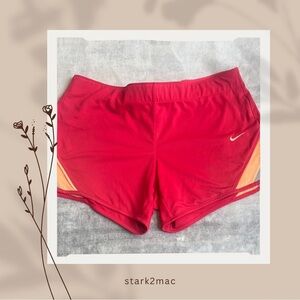 Nike Athletic Shorts Red and Orange Lightweight Performance